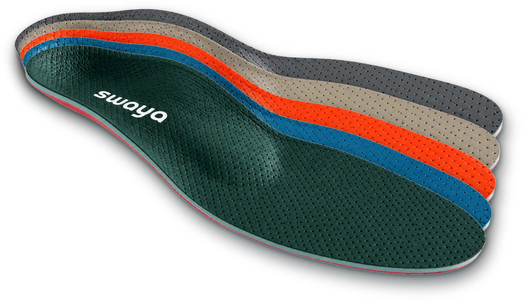 SWAYA Einlagen in den fünf Farben Grau, Beige, Orange, Blau und Dunkelgrün